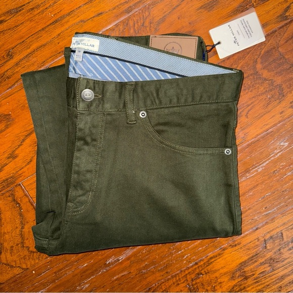 Peter Millar Crown Men’s Ultimate Sateen Five-Pocket Pant in Dark Olive - Picture 9 of 15
